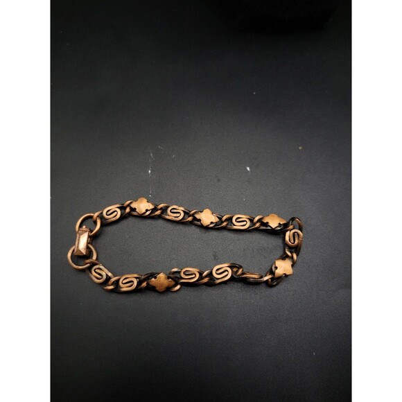 Vintage Copper S Link and Maltese Cross Chain Braclet - Picture 4 of 7